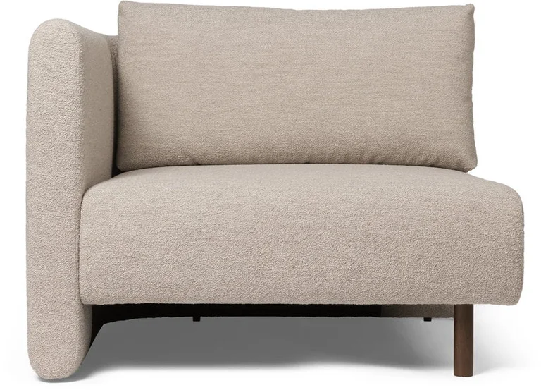Angle gauche de canapé modulable en bouclettes beige Dase - Ferm living