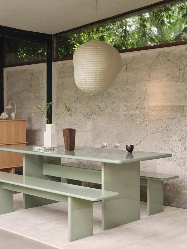 Banc en bois mdf laqué tea green 140cm Rink - Ferm Living