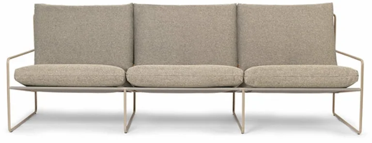 Canapé d'extérieur 3 places en vinyl beige et acier beige 78 x 93 cm Desert Dolce - Ferm Living