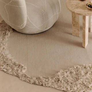 Tapis d'extérieur beige en plastique recyclé 210x4x220cm Norte - Ferm living