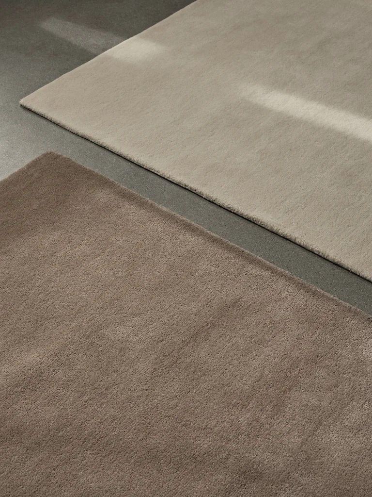Tapis rectangulaire tufté en coton blanc 160x250cm Stille - Ferm living