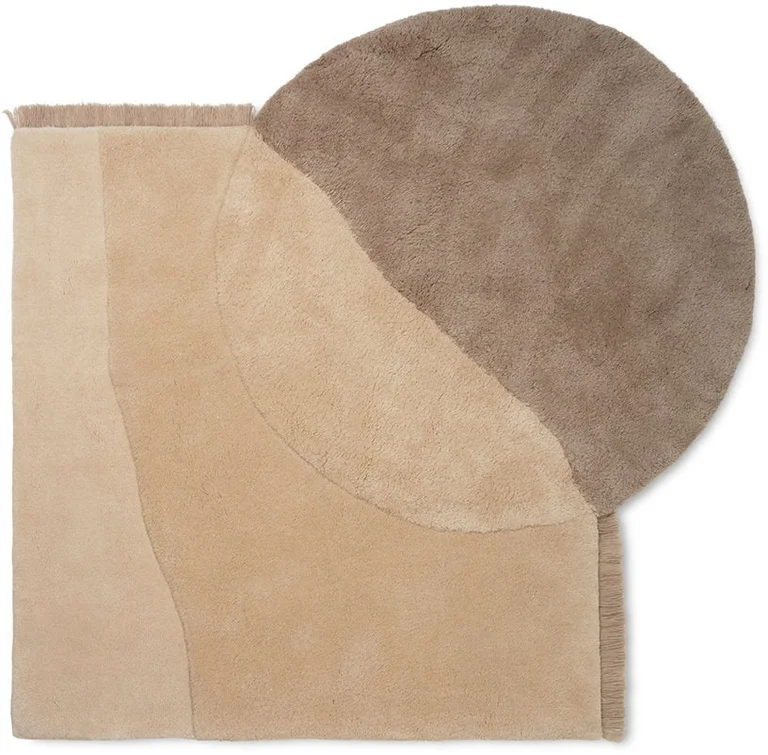 Tapis graphique beige 180x140 cm View - Ferm Living