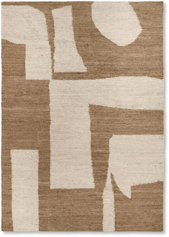 Tapis en laine off-white et toffee 200x300 cm Piece - Ferm Living