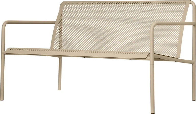 Banc de jardin beige en acier électro-galvanisé 131x75cm Dapple lounge - Ferm living