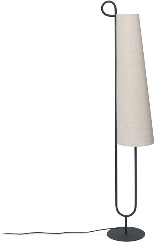 Lampadaire en tissu naturel et fer noir 150 cm Ancora - Ferm Living