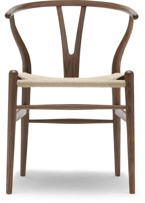 Chaise en noyer huilé et assise tissée naturelle 76cm CH24 - Carl Hansen & Søn