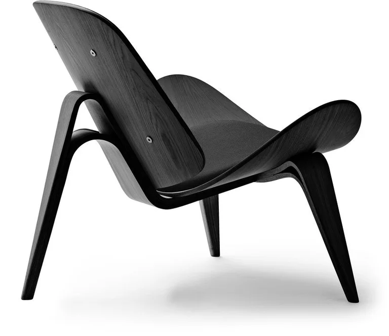 Fauteuil en chêne teinté noir et assise en cuir thor 301 74cm CH07 - Carl Hansen & Søn