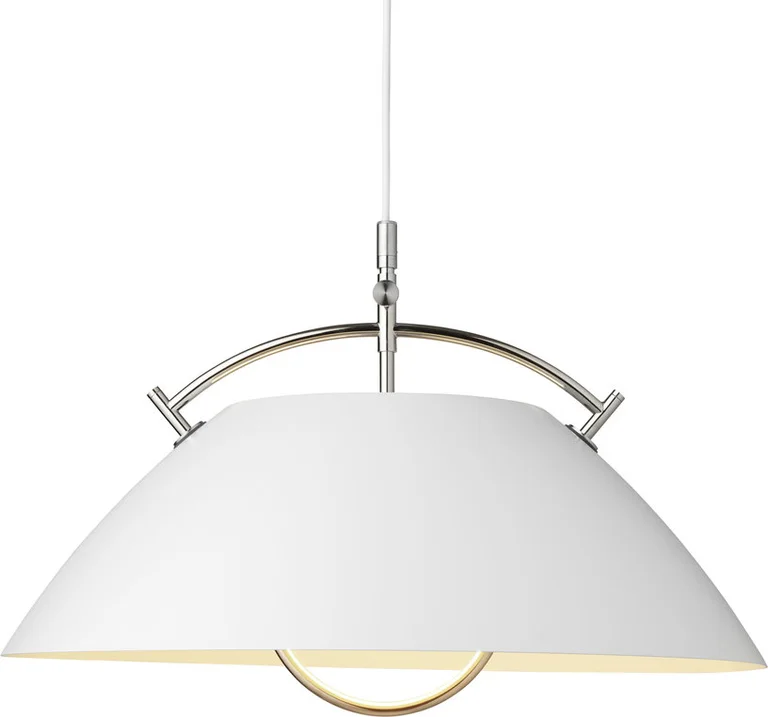 Suspension en aluminium peint blanc et nickel 51cm HJW37 - Carl Hansen & Søn