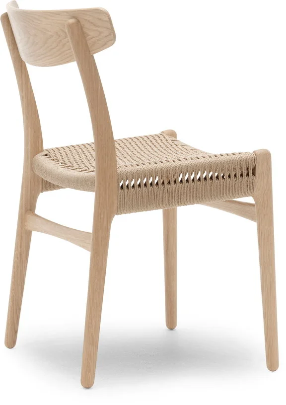 Chaise en chêne blanc huilé et assise tissée naturelle 78,5cm CH23 - Carl Hansen & Søn