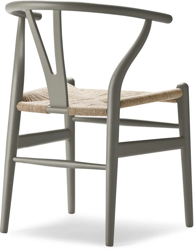 Chaise en hêtre soft clay et assise tissée naturelle 76cm CH24 - Carl Hansen & Søn