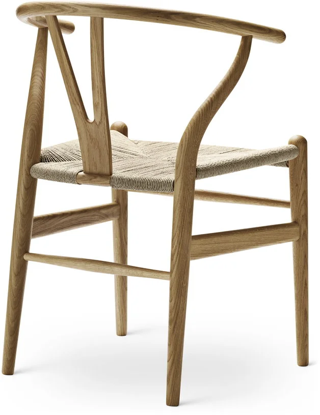 Chaise en chêne huilé et assise tissée naturelle 76cm CH24 - Carl Hansen & Søn