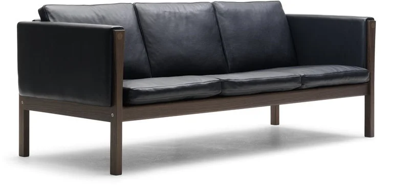 Canapé 3 places en noyer huilé et assise en cuir sif 98 195cm CH163 - Carl Hansen & Søn