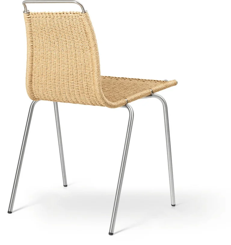 Chaise en hêtre tressé et structure acier 77cm PK1 - Carl Hansen & Søn