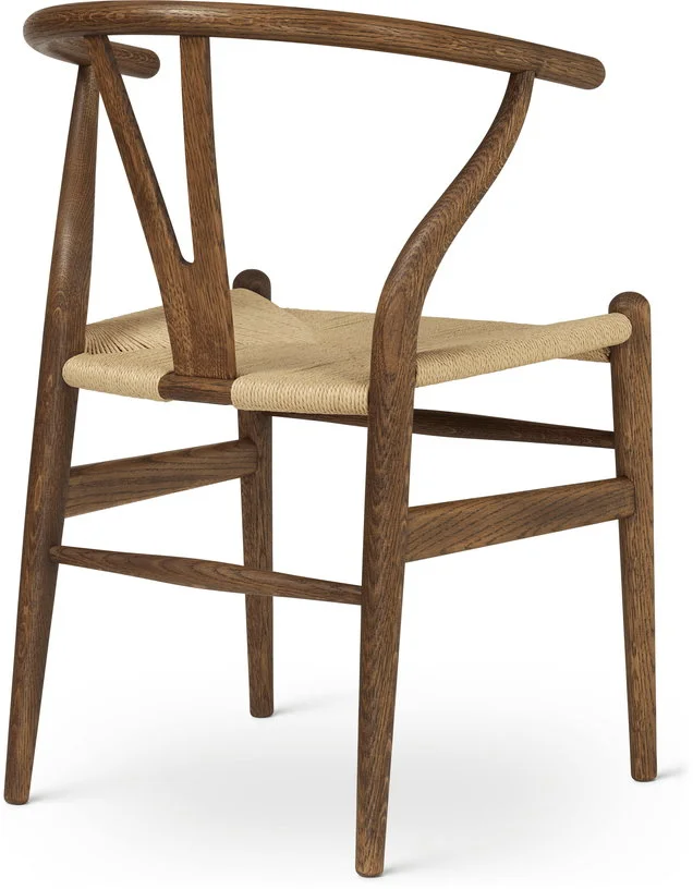 Chaise en chêne fumé huilé et assise tissée naturelle 76cm CH24 - Carl Hansen & Søn