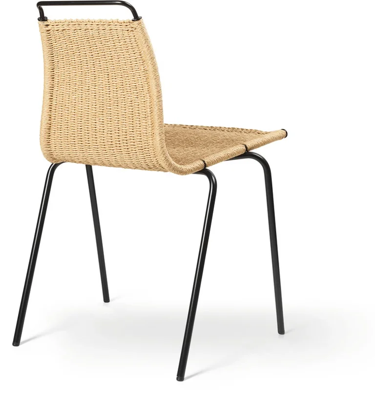 Chaise en hêtre tressé et structure noir 77cm PK1 - Carl Hansen & Søn