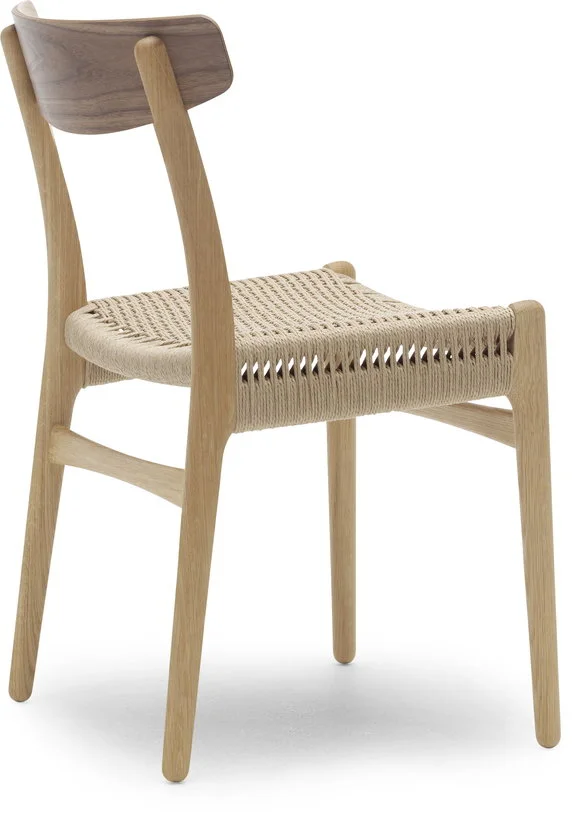 Chaise en chêne huilé et noyer et assise tissée naturelle 78,5cm CH23 - Carl Hansen & Søn
