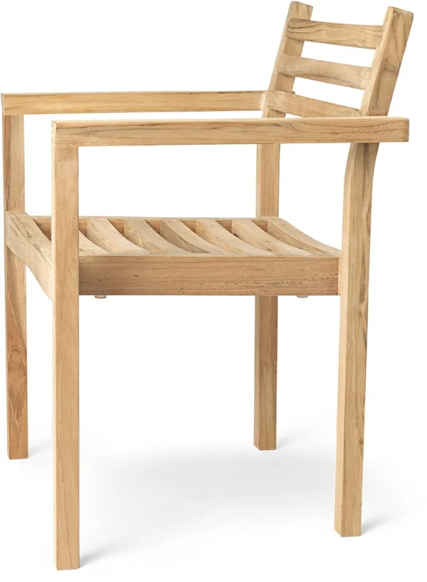 Chaise d'extérieur avec accoudoirs en teck non traité 81cm AH502 - Carl Hansen & Søn