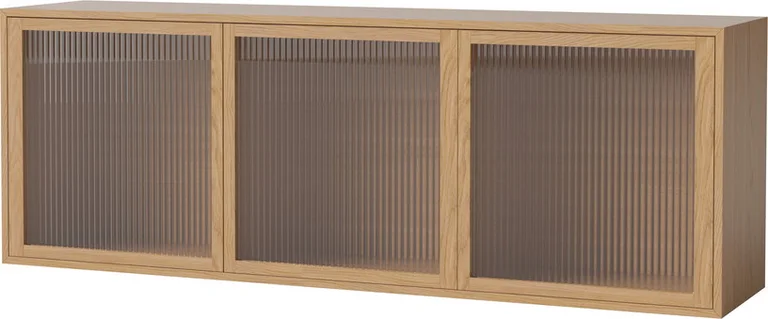 Meuble de rangement en chêne huilé et verre cannelé 152 x 40 cm Case - Bolia