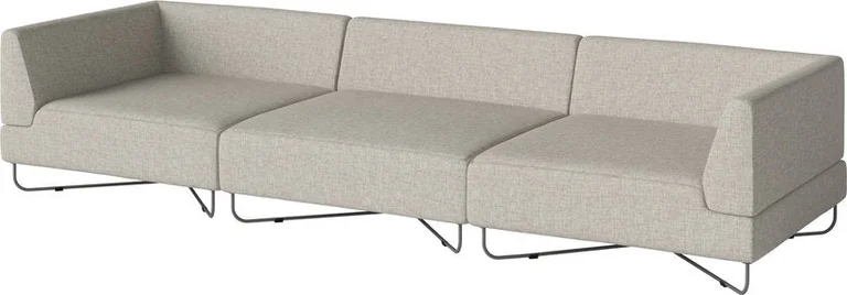 Canapé 3 places en tissu beige sable nantes piètement acier Orlando - Bolia